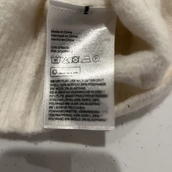 Oversized H&M Size Medium Chunky Ivory Rib Cable Knit Sweater Thick - Picture 7 of 7